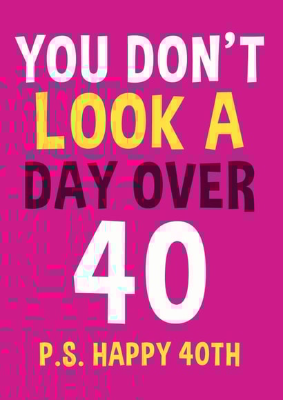 Day over 40 birthday card created by Roll Creative