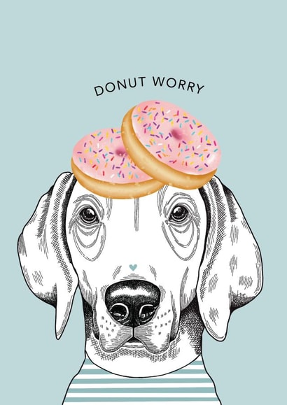 donut dog Good Luck Card 8333 created by Dotty Dog Art