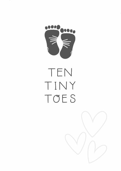 Ten Tiny Toes - Gender Neutral Baby Card created by Two For Joy Illustration