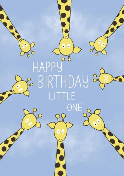 Giraffe Happy Birthday Card for Young Child/Baby created by The Merry Giraffe