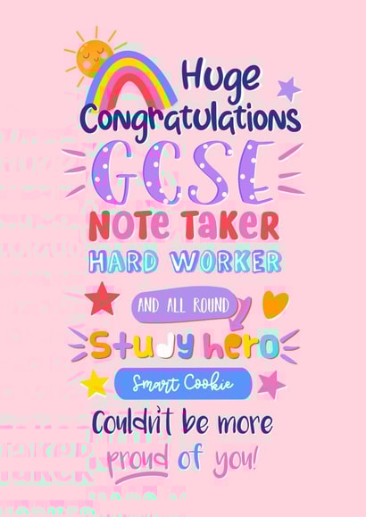 Celebrate her GCSE exam results with this pretty pink card. A smart Cookie truly deserves this. created by Little Cat Creates