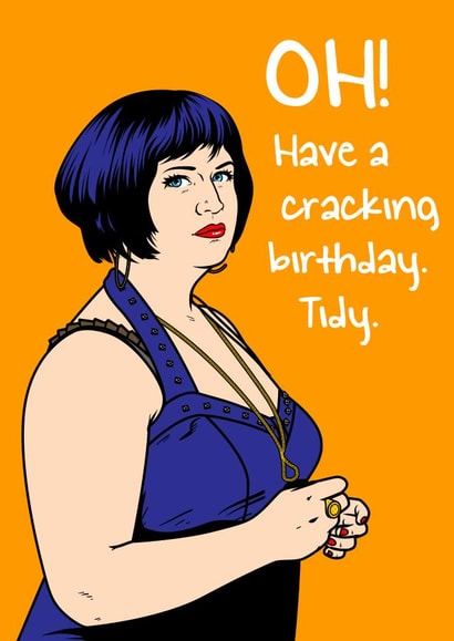 Nessa (Ruth Jones) from Gavin and Stacey birthday greeting card created by Graham Sanders