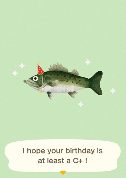 animal crossing sea bass Birthday Card 11704 created by Rishi