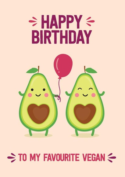 vegan avocado Birthday Card 12868 created by Blush & Blossom