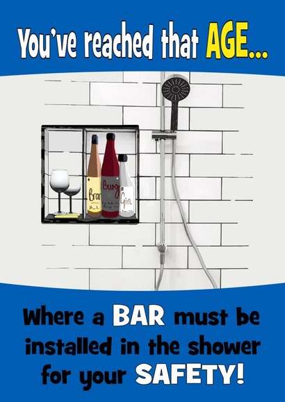 A bar in the shower birthday card created by Stephanie Scala