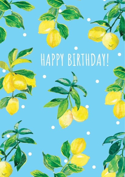 lemons citrus Birthday Card 17215 created by Alice Johnson Artwork