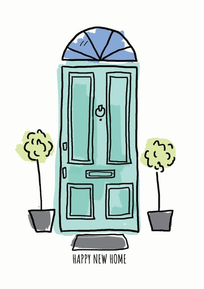 Pretty Front Door New Home Card - Traditional Door - Happy New Home created by Alice Johnson Artwork