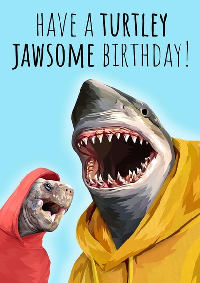shark turtle Birthday Card 15032 created by Wafflemamaart