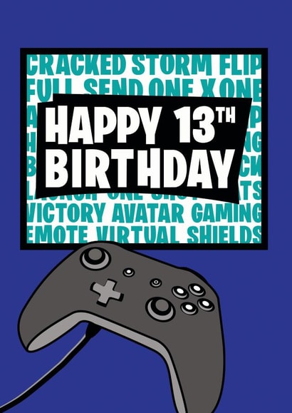 13th Fortnite Birthday Card 19206 created by Jackie Ponwaye Design