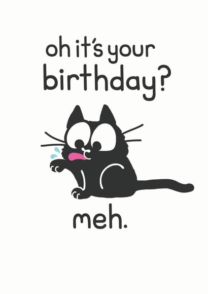 black cat Birthday Card 7468 created by Doodlesworth