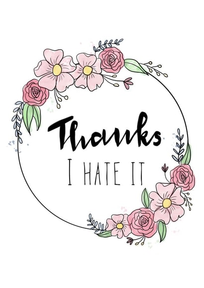 thank you funny Thank You Card 19930 created by ThriceAsNiceArt