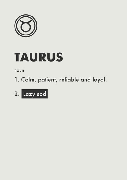 taurus horoscope Birthday Card 11713 created by Rishi