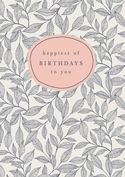 Leaf pattern birthday card created by Gooseberry Moon