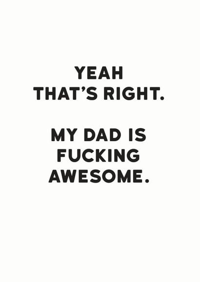 fucking awesome Just because Card 11953 created by Holy Flaps