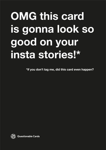 instagram funny Birthday Card 14990 created by Questionable Cards