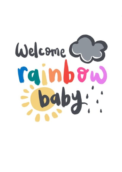 rainbow welcome New Baby Card 18703 created by Sam Bratby Art 