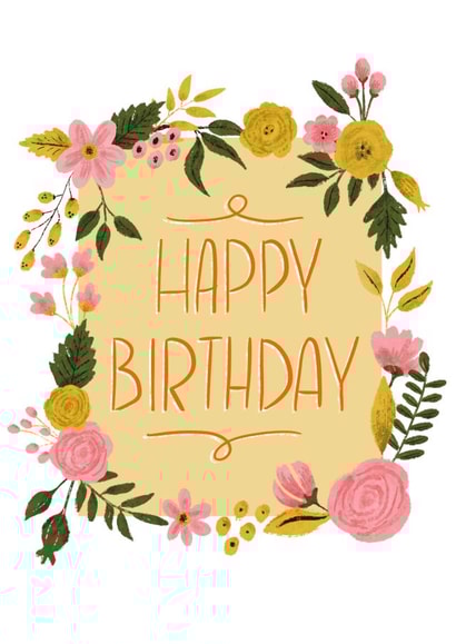 Yellow Floral Birthday Card created by Hannah Boulter