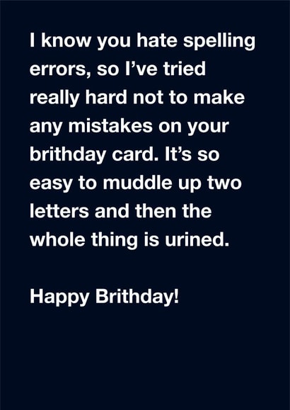 funny grammar Birthday Card 14991 created by Questionable Cards