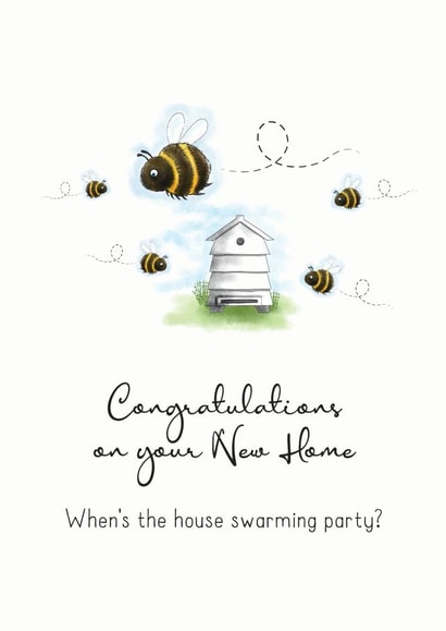 swarming party New Home Card 7496 created by HC Illustrations