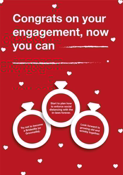 Congrats on your engagement - funny fill in the blank card created by Questionable Cards