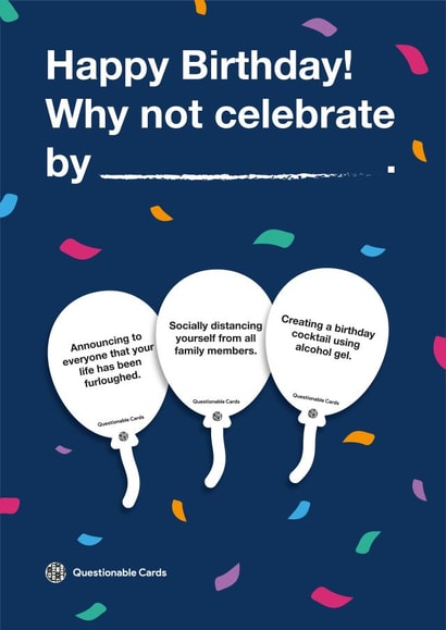 funny furlough Birthday Card 39125 created by Questionable Cards