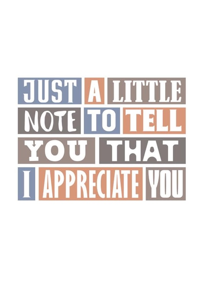Thank You Card - I Appreciate You created by SixElevenCreations