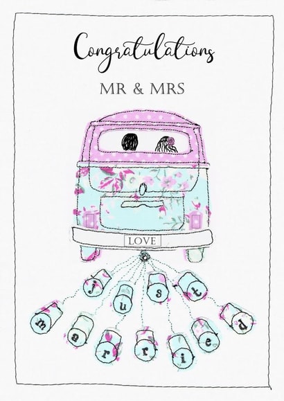 Congratulations Mr & Mrs - Just married minivan card created by Shereen M Designs