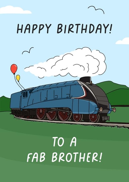 Mallard steam train Birthday card for Brother created by Evie Garnett Designs