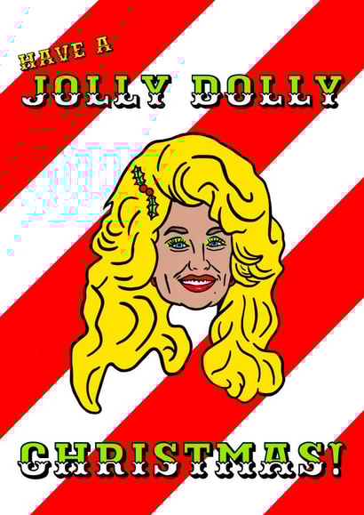 dolly parton candy cane Christmas Card 19165 created by The Kitschen Disco
