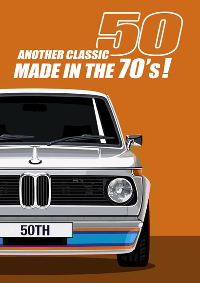 50th Birthday 1970's Classic Car created by RetroMotion Artwork