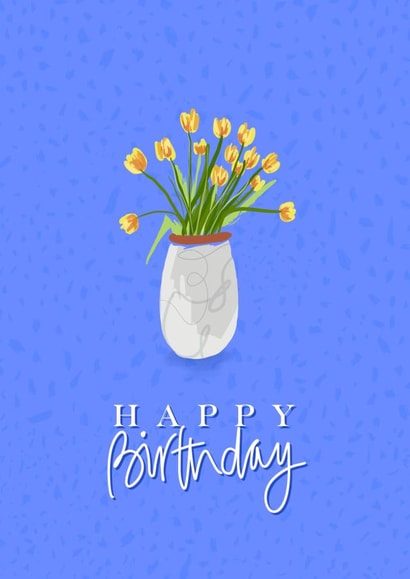 Classic Birthday Card - Flowers - Vase created by Elba Able