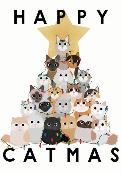 cat catmas Christmas Card 14774 created by Willow and Tweet Designs