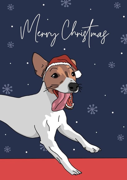 Jack Russell Terrier Christmas card created by Evie Garnett Designs