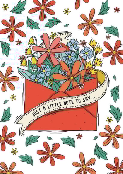 floral note Just because Card 20247 created by Emily Hunter