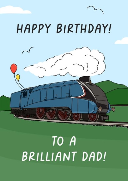 Mallard Train Birthday card for Dad created by Evie Garnett Designs