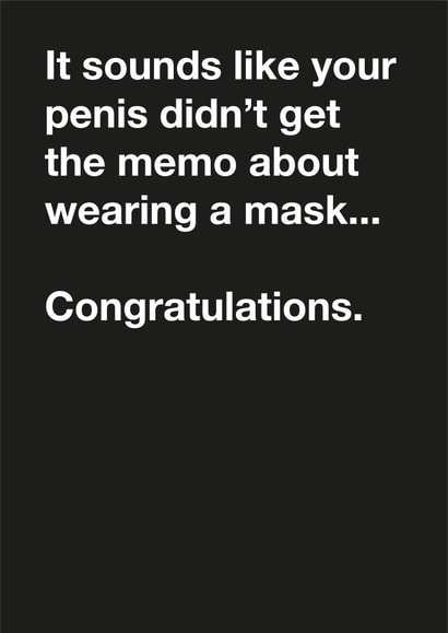 adult baby New Baby Card 39128 created by Questionable Cards