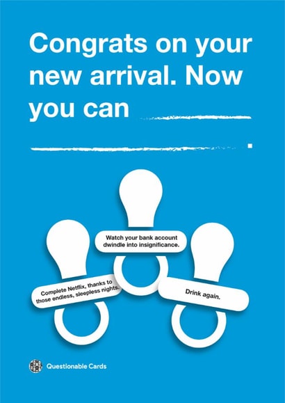 Female adult New Baby Card 39129 created by Questionable Cards