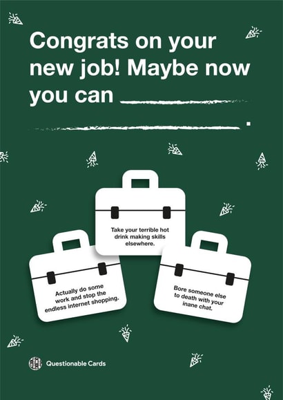 Female adult Leaving Card 39133 created by Questionable Cards