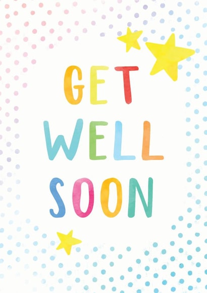 typography watercolour Get Well Card 14515 created by Chocolate Frog