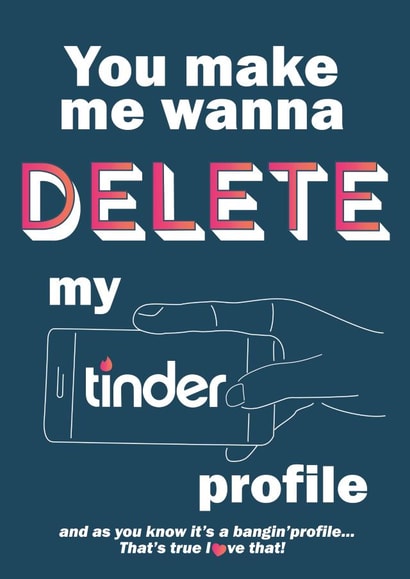 tinder online dating Valentines Day Card 38845 created by MakeMyAd Designs