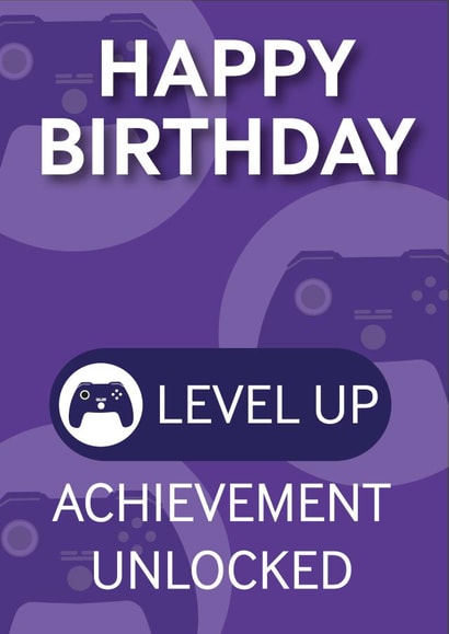 videogame level up Birthday Card 18952 created by Nathan Cooper