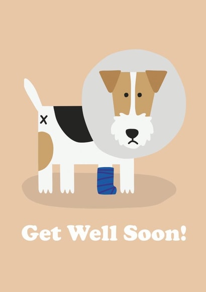 Fox Terrier Dog Get Well Soon Card created by Studio Boketto