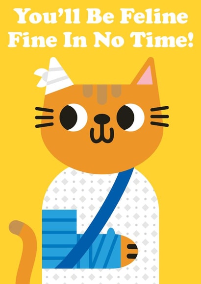 Feline Fine Cat Get Well Soon Card created by Studio Boketto