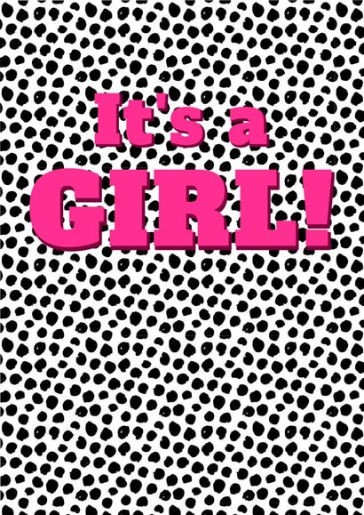 pink spotty New Baby Card 15406 created by Speckled Wren