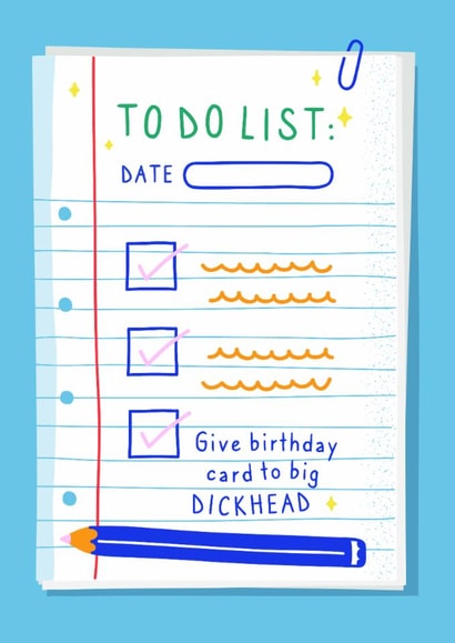 Happy Birthday Funny Dickhead Card created by Creative Joy