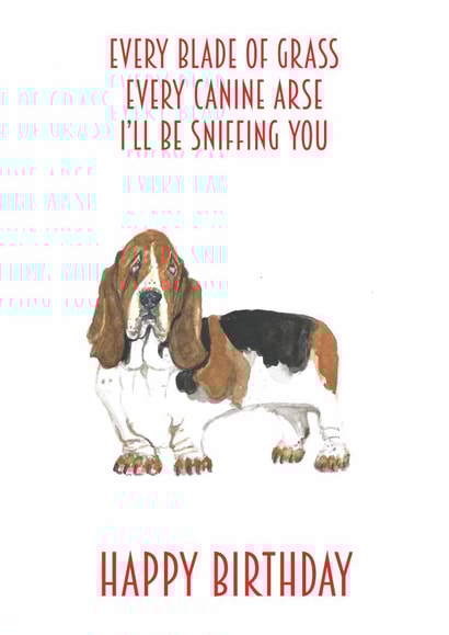 basset hound basset Birthday Card 14218 created by Sarah Maddox