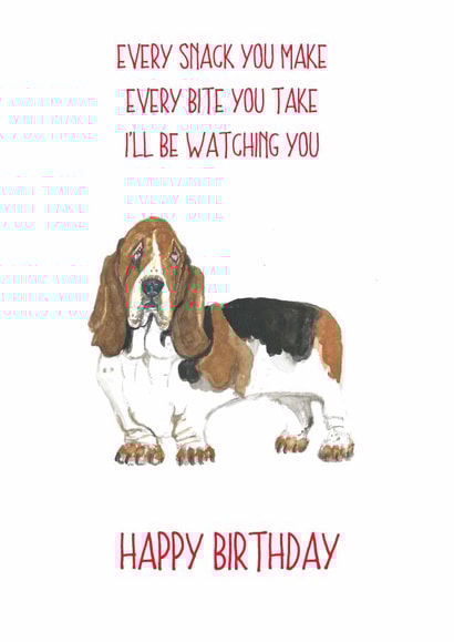 basset hound basset Birthday Card 14219 created by Sarah Maddox