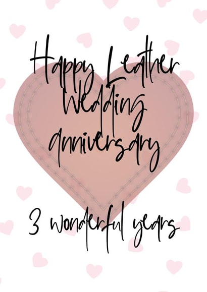 leather wedding 3 years Anniversary Card 18227 created by Prints With Personality