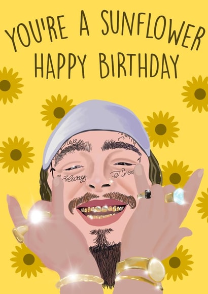 post malone rapper Birthday Card 19490 created by Spotlight Card Co.