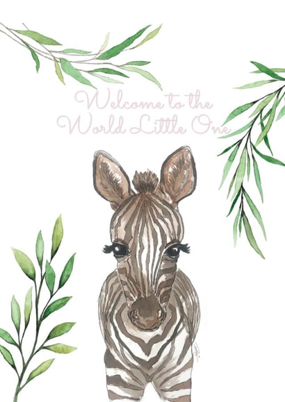 zebra animal New Baby Card 20295 created by Philippa McCrea